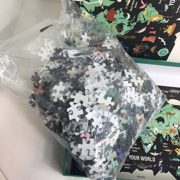 Mudpuppy Puzzle Your World Map 1000 Piece Paul Daviz 27" X 20" Jigsaw Puzzles - Picture 12 of 12